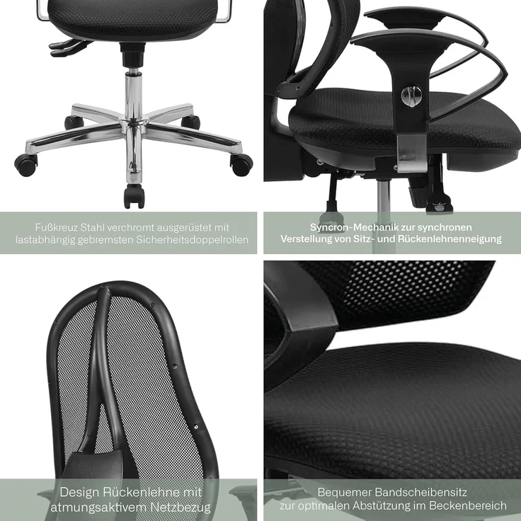 TOPSTAR Open Point SY AZ Bürostuhl, Kunststoff, schwarz, One Size – Bild 2