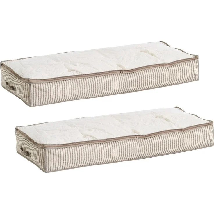 Zeller Present Aufbewahrungstasche Stripes (2-tlg), Vlies, beige – Bild 2