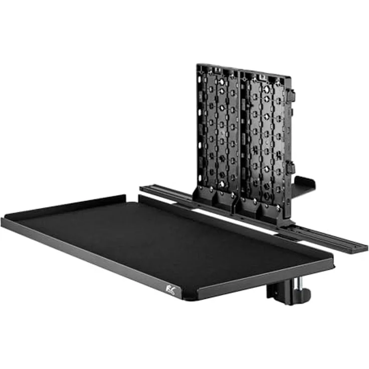 NanoRS RS174 Schreibtisch-Verlängerung mit Stecklafelablage und 60x30,9 cm Ablage, Schreibtisch-Erweiterungstablett, bis zu 20 kg belastbar, Kopfhörerhalterung, Befestigung via Tischklemme, Schwarz – Bild 7