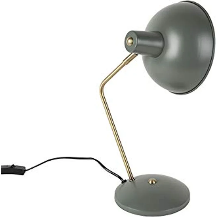 QAZQA Retro Tischlampe Milou, grün mit Bronze, E14 Fassung, dimmbar, 38 cm Höhe – Bild 8