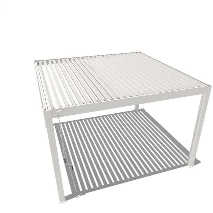 Weide Deluxe Plus | Pergola Voll Aluminium freistehend | 4 x 4 M | Lamellendach weiß – Bild 2