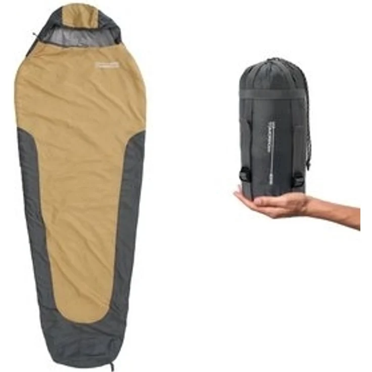 Lumaland Mumienschlafsack Where Tomorrow Camping Schlafsack Small & Light, mit Tasche - 220 x 80 x 50 cm wasserabweisend Konturkapuze Wärmekragen – Bild 6