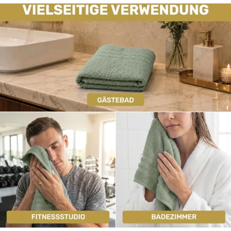 Lavea Gästehandtuch 5er Set Gästehandtücher, Elena Frottee, 30x50 cm Gästetuch, 100% Baumwolle (5er Set), 500 g/m² Frottier, weich & saugstark, pflegeleicht – Bild 9