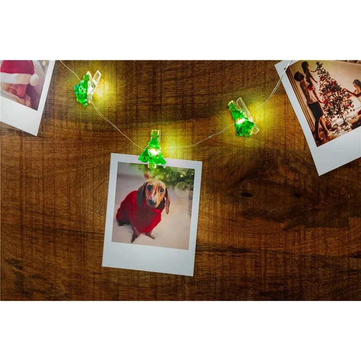 10er LED Fotoclips Lichterkette Tannenbaum Weihnachten Deko Beleuchtung Goobay 60254 – Bild 6