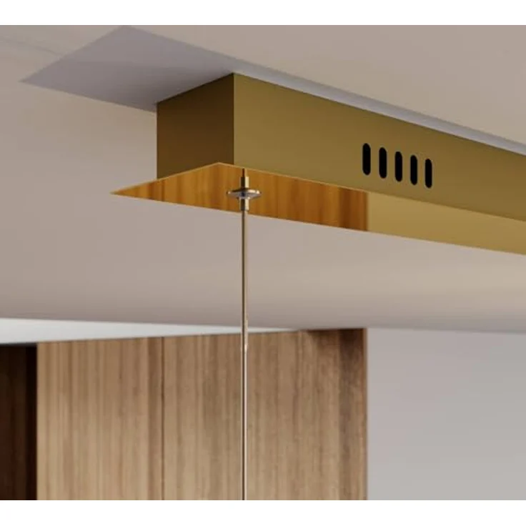 Lucande LED-Pendellampe Hayley, 96 cm, 5-flg., gold mit Glaskugeln und Blasenstruktur – Bild 5