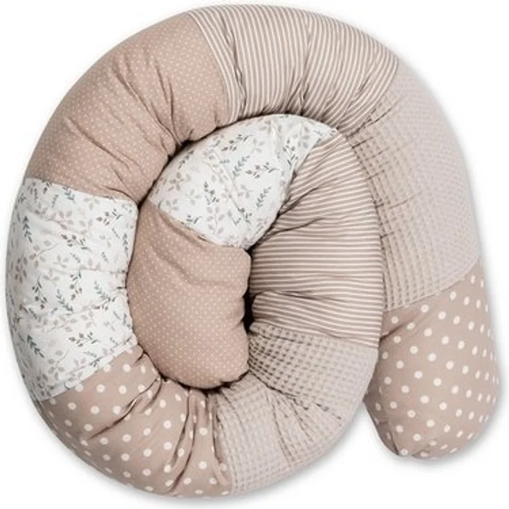 ULLENBOOM ® Baby Kuschelschlange 200x13 cm Sandblume (Made in EU) - Kuschelschnecke in vielen Farben und Größen, Bezug: 100% OEKO TEX Baumwolle, Nackenrolle, Kopfschutz für Wickeltisch, Motiv: Sterne – Bild 4