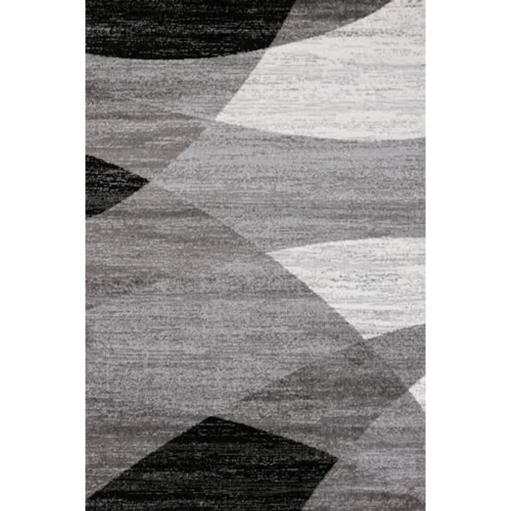 VIMODA Teppich Geometrisches Muster Meliert in Grau Weiß Schwarz Kurzflor Läufer Wohnzimmer, Maße:160x220 cm – Bild 6