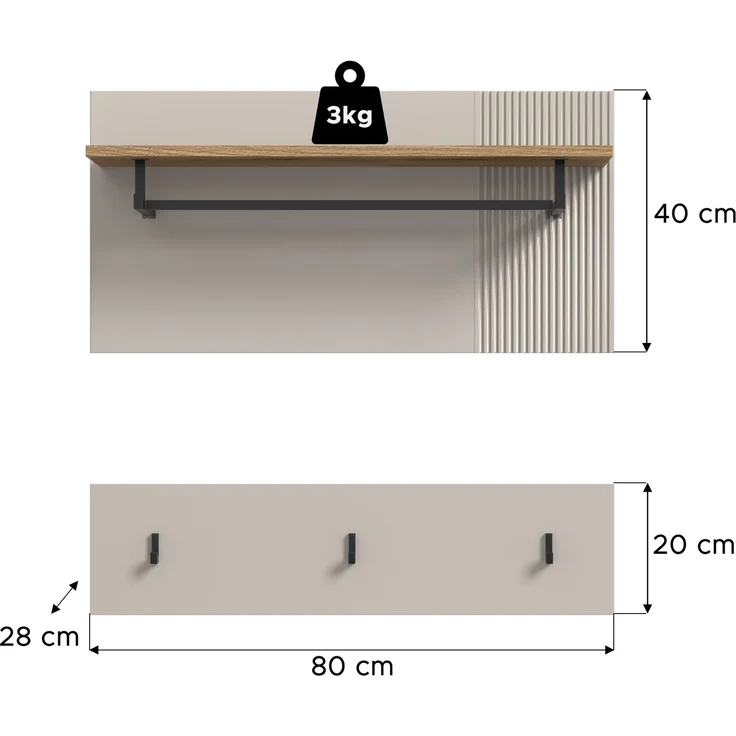 Paneel (B/H/T: 80x80x28 cm) in Kaschmir Nachbildung und Kaschmir Nachbildung – Bild 4