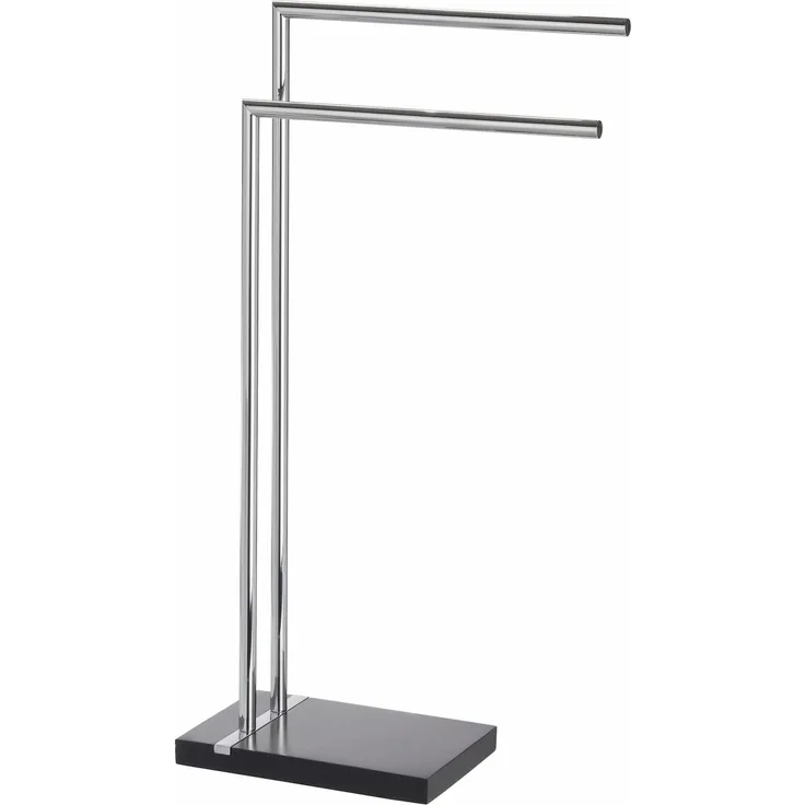 WENKO NOBLE Handtuchhalter, Schwarz, mit 2 Armen, stehend