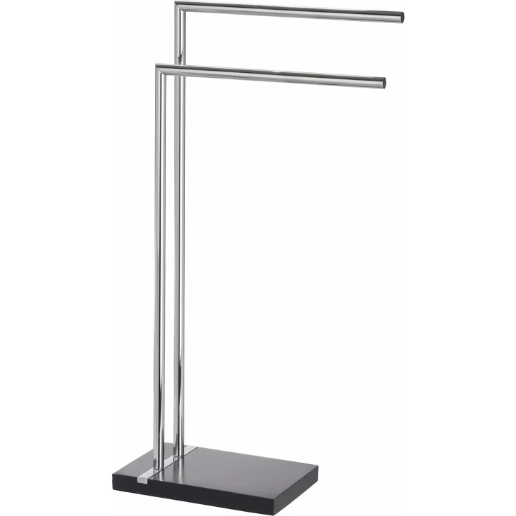 WENKO NOBLE Handtuchhalter, Schwarz, mit 2 Armen, stehend – Bild 1