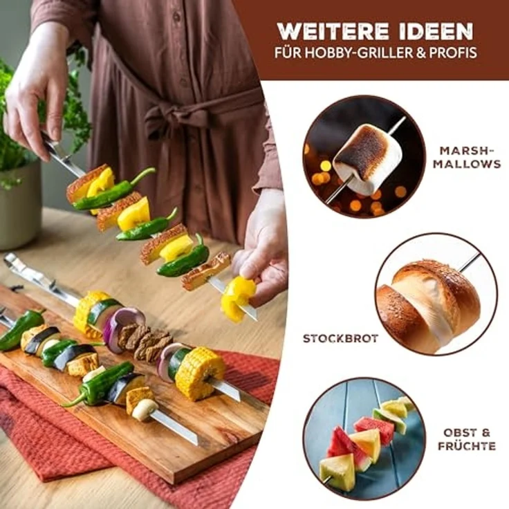 bremermann Grillspieß 6er-Set mit 2 Ablage-Gestellen, Grillspießhalter (6-St) – Bild 6