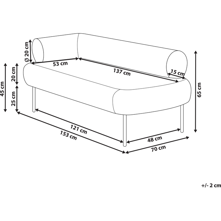 Linksseitige Chaiselongue MIRMANDE Stoff Hellbraun – Bild 2