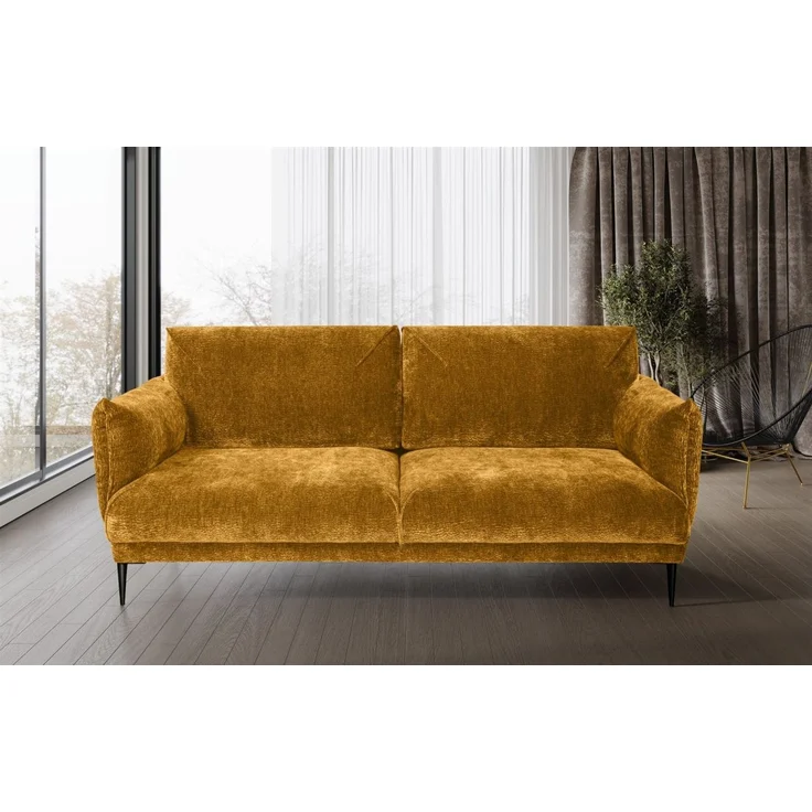 Sofa Designersofa MADISON 3-Sitzer in Stoff Dress Me Senfgelb – Bild 1