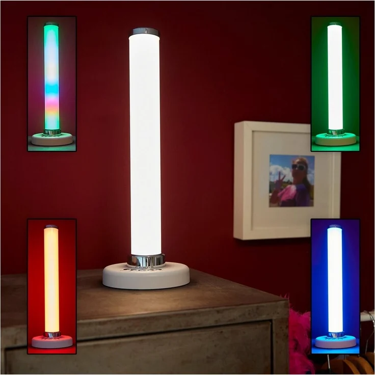 Northpoint Schreibtischlampe Farbwechselnde LED Tischlampe Akku RGB Warmweiß Säulenform – Bild 3