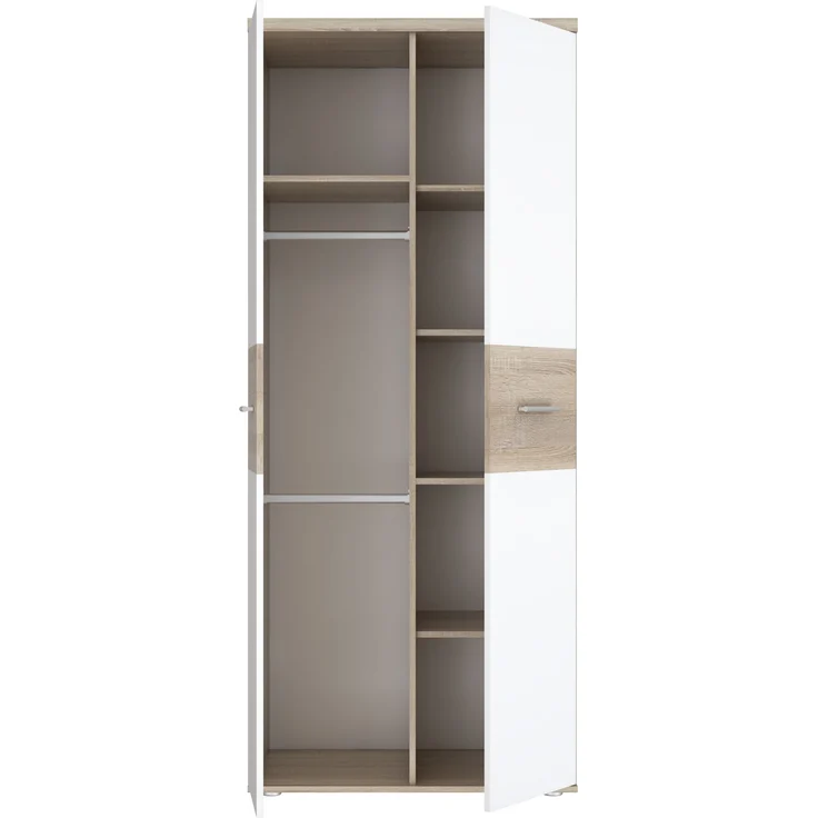 Kleiderschrank >WINNIE< in Sonoma Eiche / Weiss - 79,9x188,6x52,7cm (BxHxT) – Bild 3