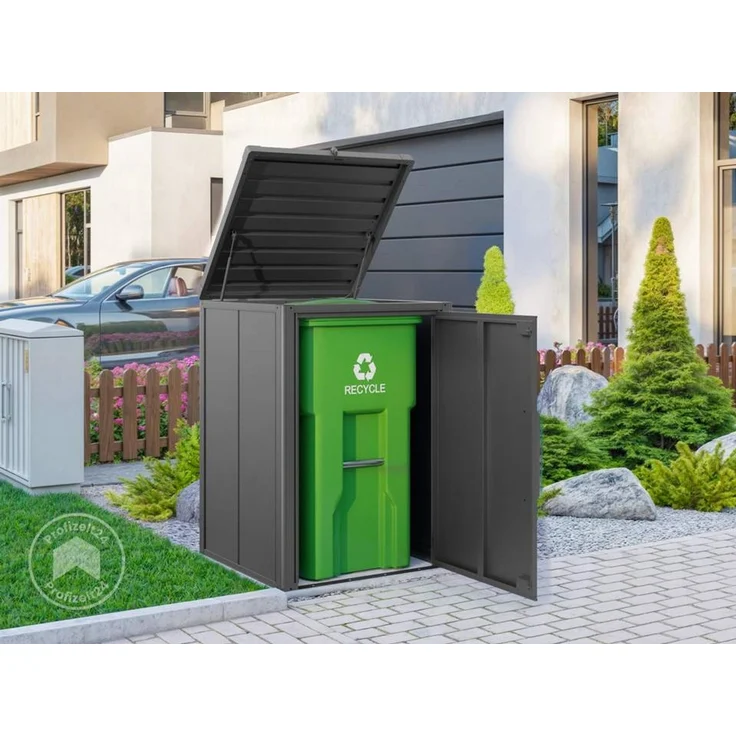 GFP Primeyard Mülltonnenbox 84x84x120 cm Mülltonnenverkleidung Müllbox Metall anthrazit – Bild 1