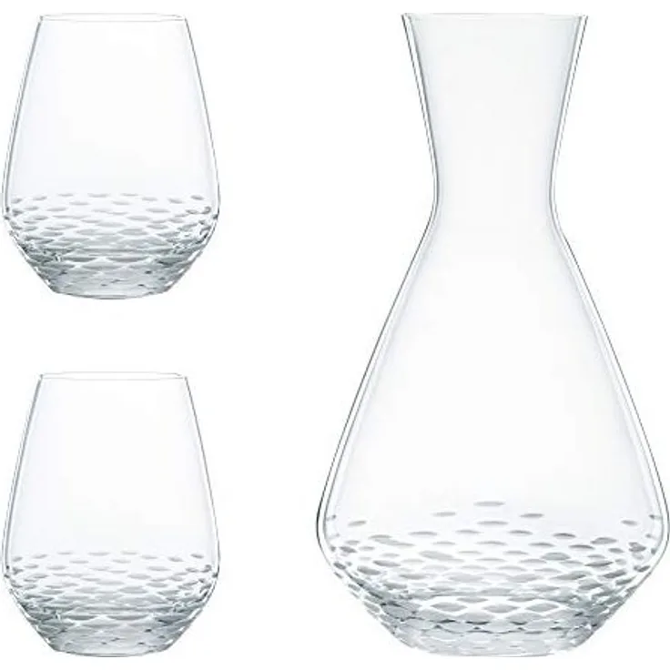 Nachtmann Mosaik Dekanter, 3-tlg, Karaffe, Dekantierkaraffe, mit Gläsern, Kristallglas, 1400 ml, 102437