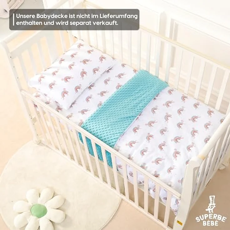 SUPERBE BEBE Kinderkissen Mit Kopfkissenbezug Baumwolle - Kissen für Kinder 1 bis 3 Jahre Größe 33x45 cm - Weiches Kissen Hypoallergen Maschinenwaschbar Ideal Fürs Bett oder Auf Reisen EIN Nickerchen – Bild 8