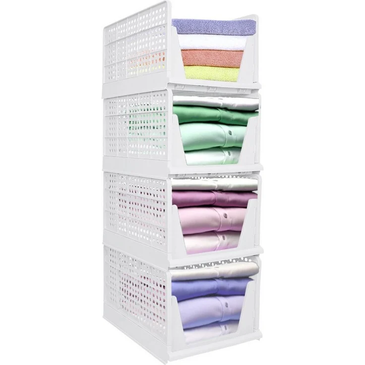 JEOBEST Schubladenbox Stapelbarer Kleiderschrank, Küche, Bad, (4 St, XL) Aufbewahrungsbox, Faltbare Schubladenboxen – Bild 1