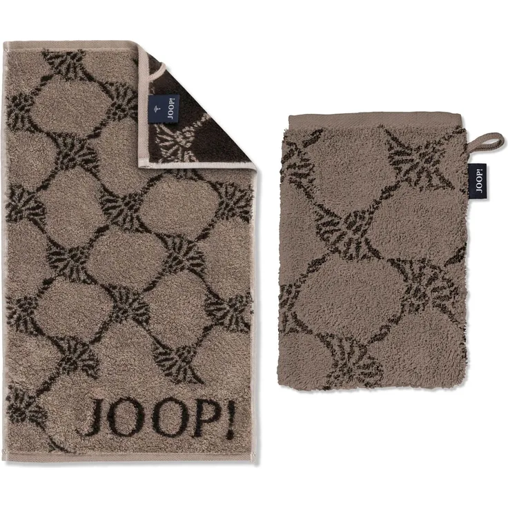 JOOP! Handtücher Classic Cornflower Mocca 1611 39, Waschhandschuh 16x22 cm