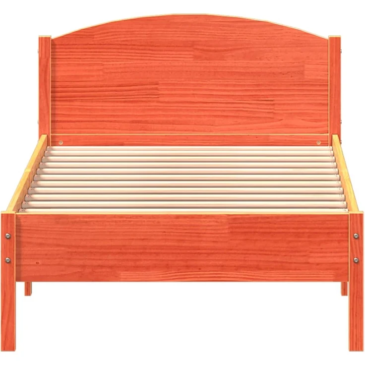 Doppelbett, Betten für Erwachsene, Massivholzbett ohne Matratze Wachsbraun 100x200 Kiefernholz de3610 – Bild 4