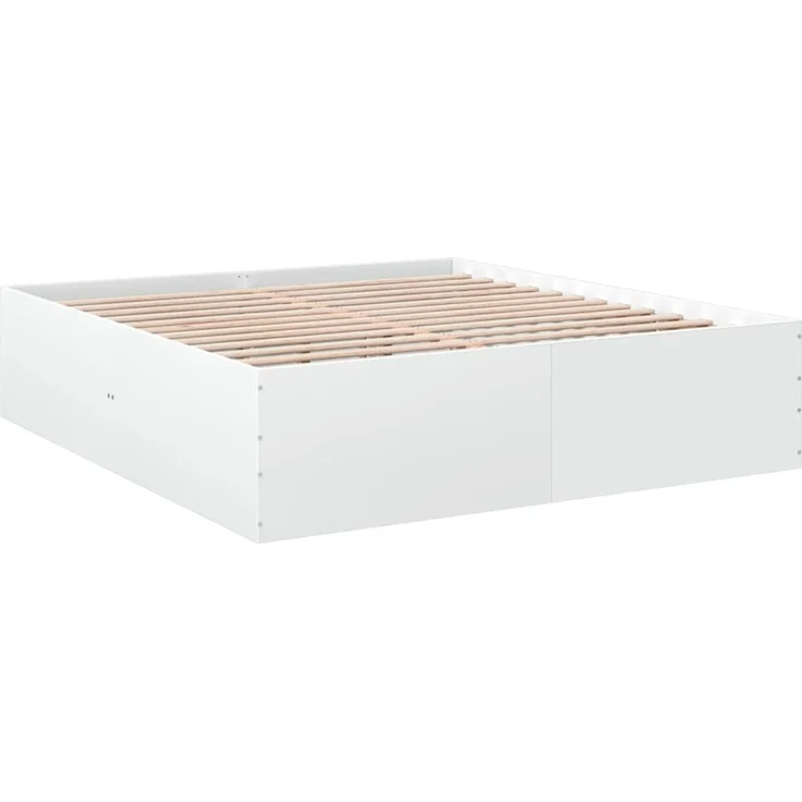 vidaXL Bettgestell Weiß 180x200 cm Holzwerkstoff 3280902 – Bild 3