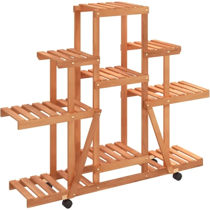 vidaXL Blumenständer mit Rollen 110x25x101 cm Massivholz Tanne 362852 – Bild 5