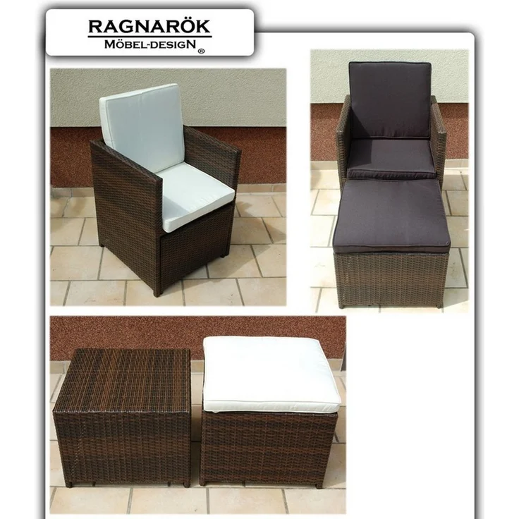 Ragnarök Möbel-Design Garten-Essgruppe Heimdall Esstisch Set 6+4, (Set, Polyrattan, Alu), Würfelsystem – Bild 2