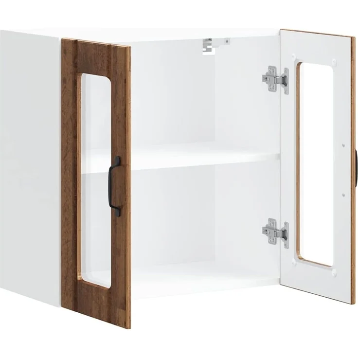vidaXL Küchen-Hängeschrank mit Glastür Lucca Altholz-Optik Holzwerkstoff 853915 – Bild 6