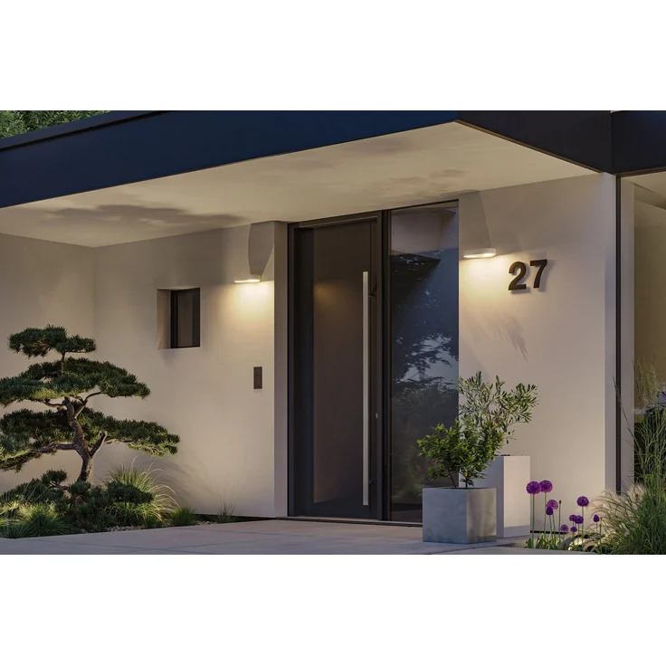 Paulmann 94868 LED Außenwandleuchte Silma 2-flammig Bewegungsmelder weiss 3000K IP44 – Bild 6