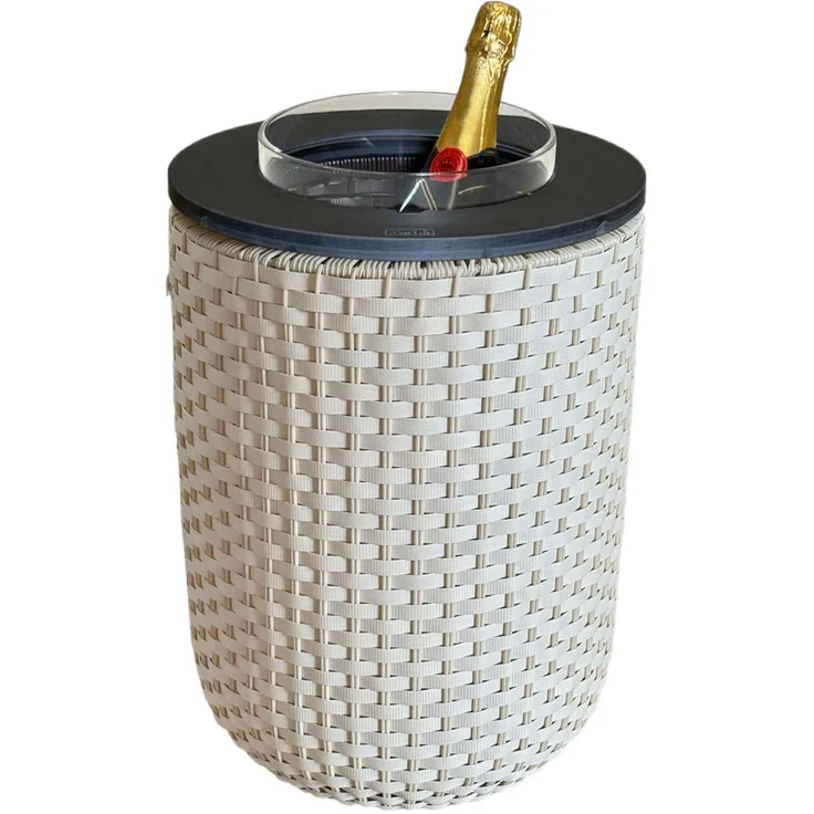 COOTAB Cooler Table LONDON 4-in-1 Loungetisch mit Acryl-Kühler - Champagner-Schwarz – Bild 1