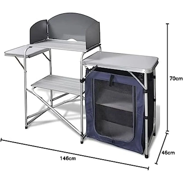 vidaXL Campingküche Klappbar mit Aluminium-Windschutz 41330 – Bild 2