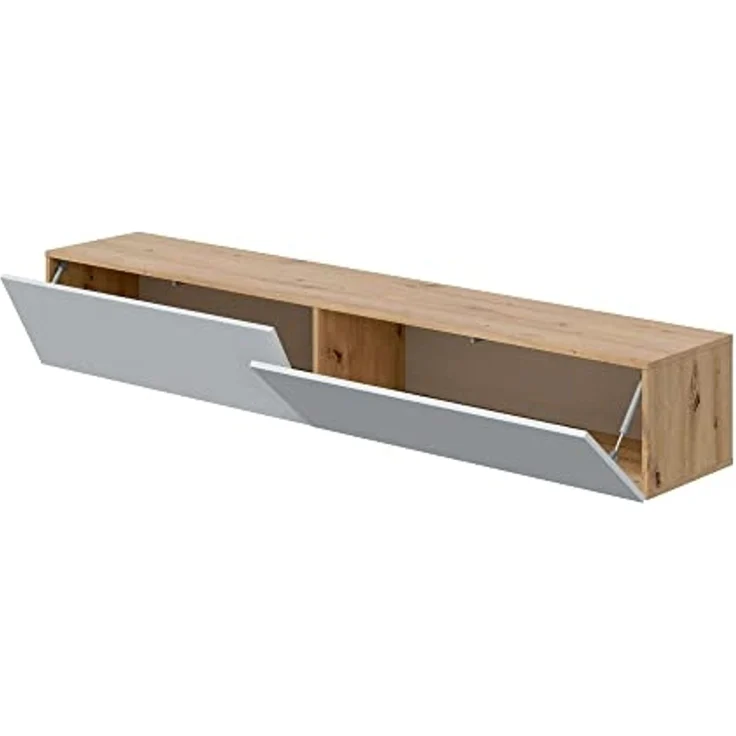 Habitdesign Kaway TV-Möbel für Esszimmer, Nodi-Eiche und Weiß, 35 x 180 x 28 cm – Bild 4