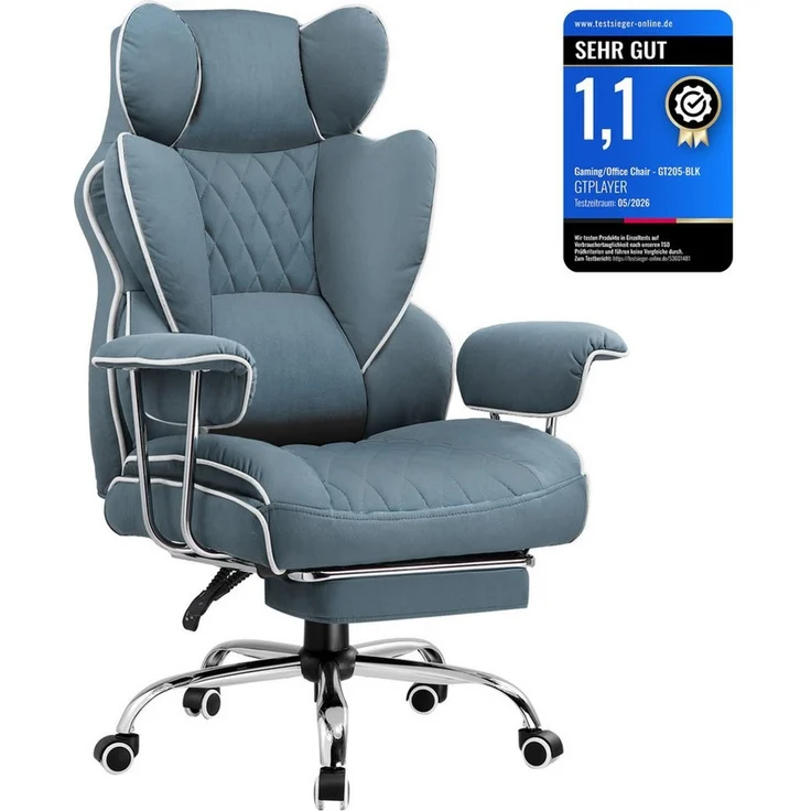 GTPLAYER Gaming-Stuhl Bürostuhl Gamer Stuhl gaming stuhl Schreibtischstuhl Chefsessel, mit Taschenfeder-Lendenwirbelstütze, breiter Büro-Computersessel – Bild 1