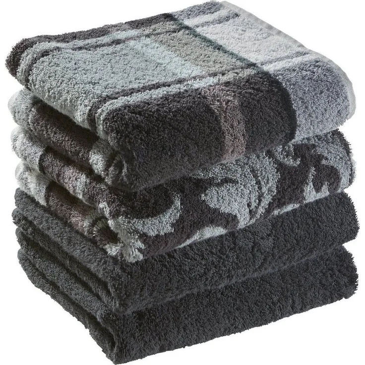 Erwin Müller Handtuch Handtuch "Ludwigsburg" 4er-Pack, Jacquard, Walk-Frottier Uni