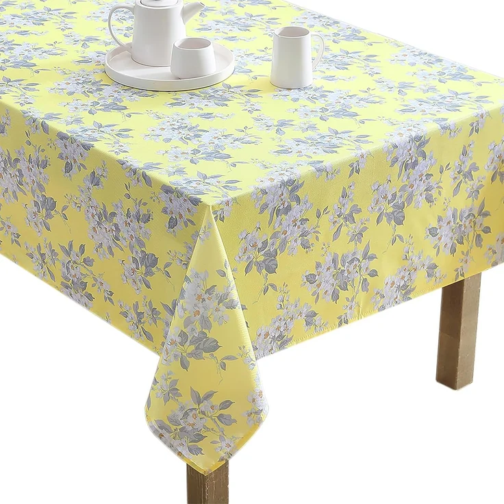 Laura Ashley Dekorative Tischdecke, Knitter- und schmutzabweisend, auslaufsicher, wasserabweisend, pflegeleicht, waschbar, Polyestergewebe für Esszimmer, Küche, Urlaub und Party, 152,4x259,1 cm,