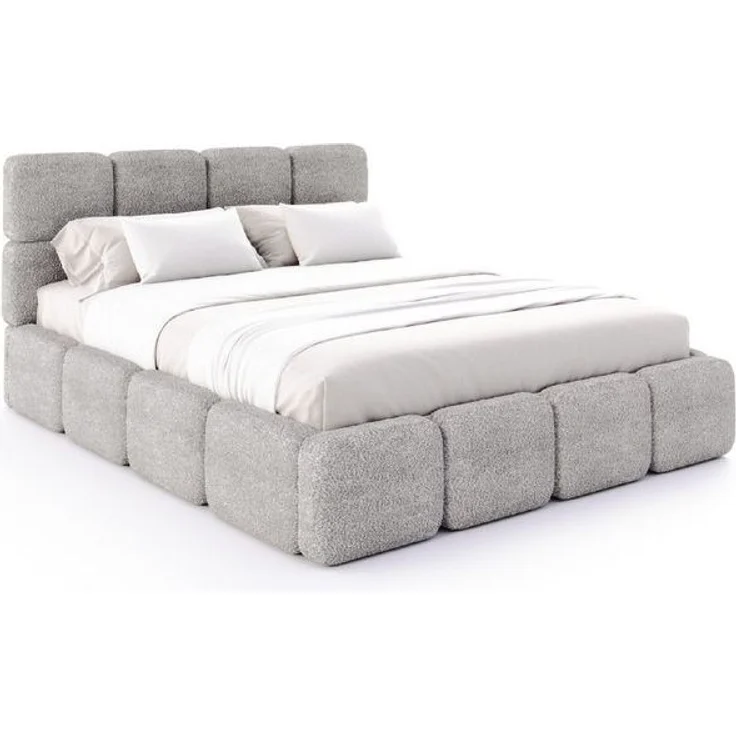 FDM Polsterbett CLOUDY Bettgestell Bett 140x200, 160x200, 180x200 cm Bestseller (verfügbar 140x200 160x200 180x200 cm, Bettrahmen, Bett, mit großen gepolsterten Kopfteil, mit Bettkasten zum aufklappen), Hebbarer Metallrahmen, Bettkasten, ohne Matratze – Bild 4