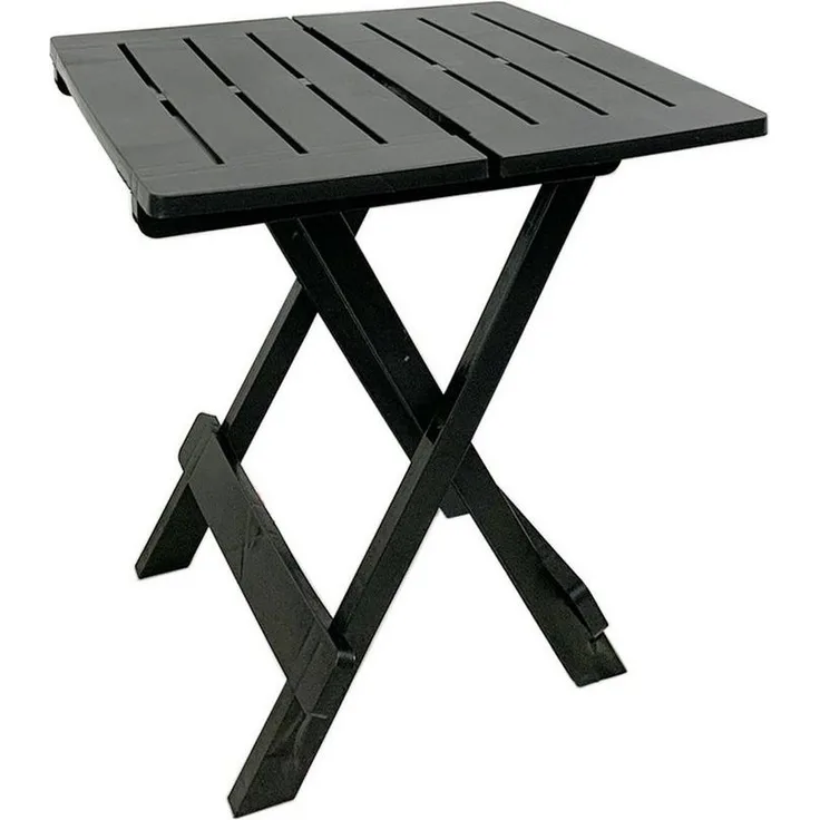 Klappbarer Campingtisch Beistelltisch Klapptisch aus Kunststoff Anthrazit 44x44x50 cm