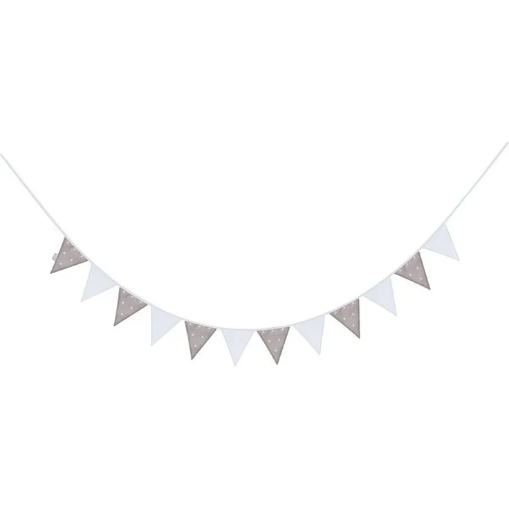 roba Wimpelkette 'Little Stars' - 12 Wimpel (2 m) - Länge der Kette 3 m - Grau / Weiß – Bild 4
