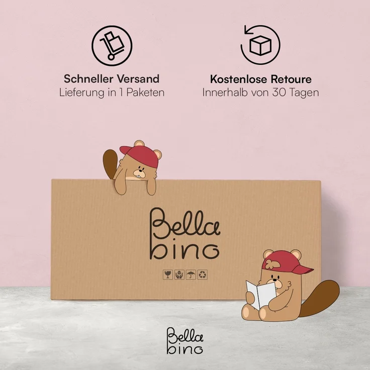 Bellabino 'Bia' Hausbett 90x200 cm, rosa, Kiefer Massivholz, Montessori Kinderbett mit Rausfallschutz und Lattenrost – Bild 8