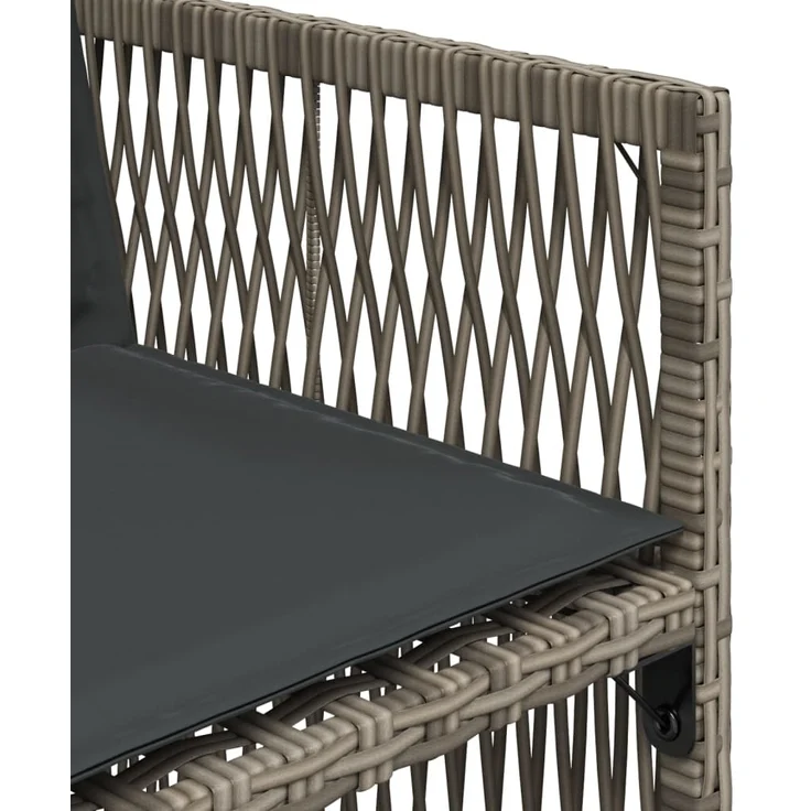 vidaXL Gartenstühle mit Kissen 4 Stk. Grau Poly Rattan 364968 – Bild 9