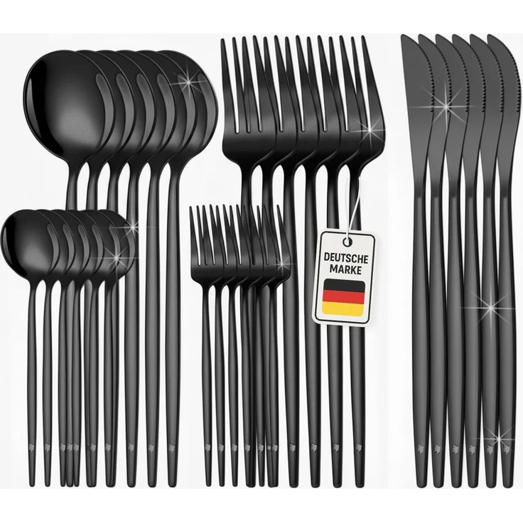 Roxlin Besteck-Set 30-teiliges Edelstahl-Besteckset modern & elegant 4 Farbe