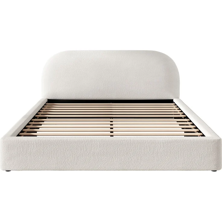 Polsterbett,Doppelbett,180 x 200cm, Bett mit Lattenrost, gepolstertes Kopfteil, Beige Bouclé – Bild 10