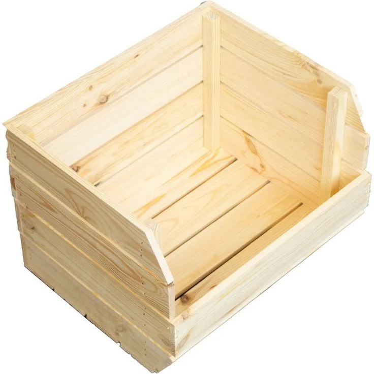 Kistenkolli Altes Land Allzweckkiste 3er Set Küchenregal Olaf 40x33x30 cm natur Gemüsekiste Holzkiste (Spar-Set, 1er Set) – Bild 4