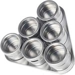 7tlg Edelstahl Metallic Gewürzdosenset Gewürzregal Salz Pfeffer Küche Gewürz Behälter Silber