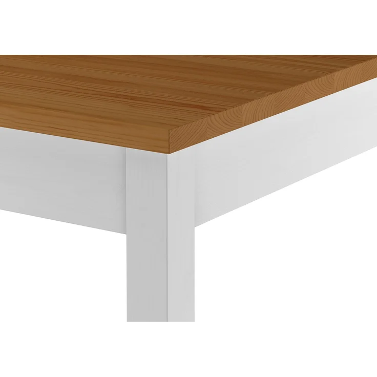 Zweifarbiger Tisch Eicheton weiß und 4 Stühlen Kiefer waschweiß 90.70-51AE-Set 23 – Bild 4