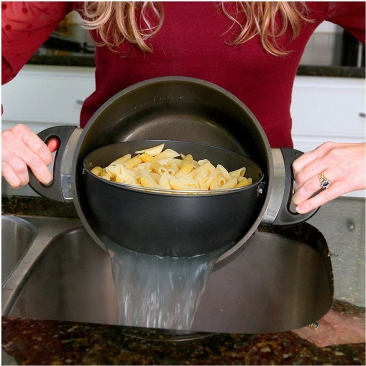 Genius Topf-Set Kelton Pfannenset Töpfe Set 3 in 1 mit Deckel, Gemüseschneider 27 tlg, Topfset pfanne bratpfanne wohnmobil kitchen camping (Komplett-Set, Set 27-tlg), umfangreiches Starterset, langlebige unbedenkliche Materialien – Bild 2