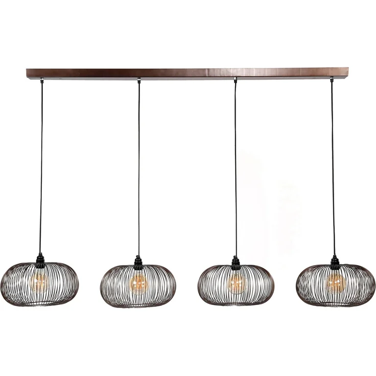 KAWOLA Hängeleuchte CATAVI Hängelampe 4-flammig Metall schwarz 150 x 35 x 170 cm – Bild 3