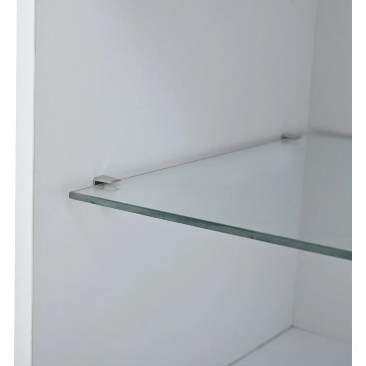 DESVIAE Vitrine mit LED-Beleuchtung und Schublade 55x170x38 cm Spanplatte Weiß – Bild 9