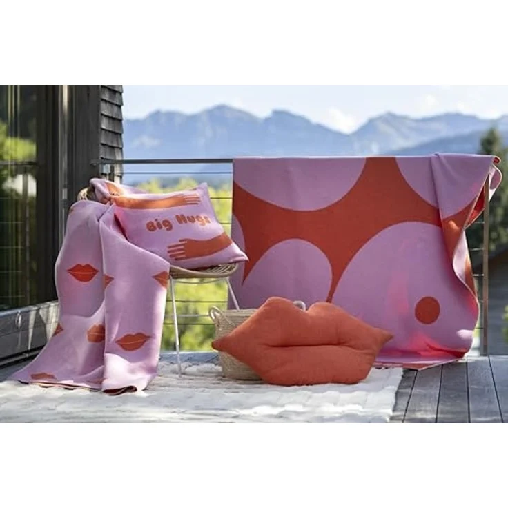 Wohndecke Silvretta 'Love' 140 x 200 cm Dunkelorange, DAVID FUSSENEGGER, Mit Zierstich, Made in Austria – Bild 5